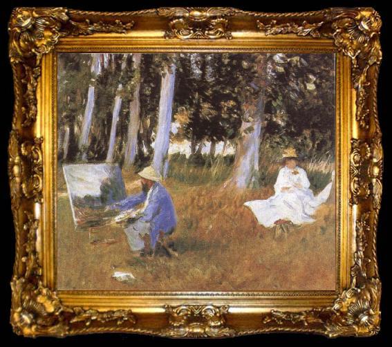 framed  John Singer Sargent Claude Monet Painting at the Edge of a wood, ta009-2